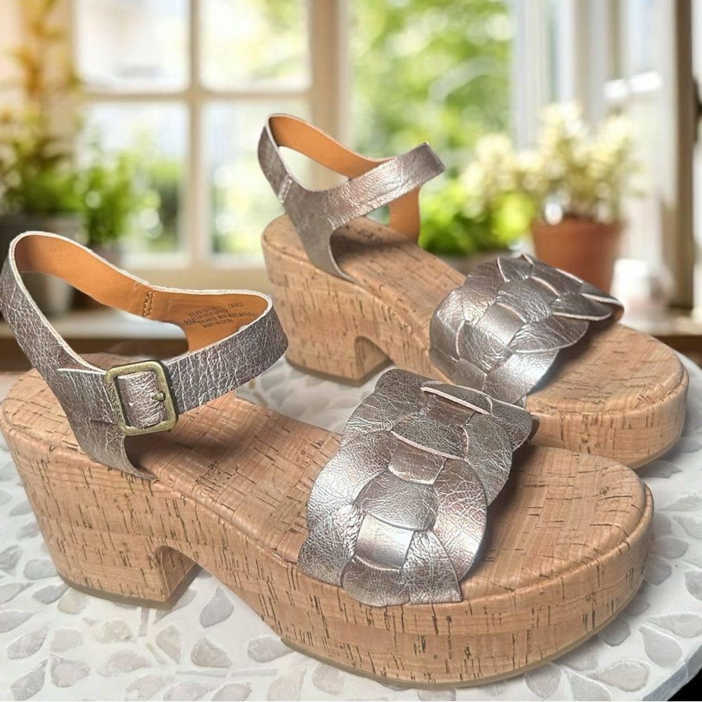 NEW KORK-EASE Women’s Tatiana Sandal Heel in light gold panna cotta Size 8 M - Picture 13 of 14